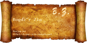 Bogár Zia névjegykártya